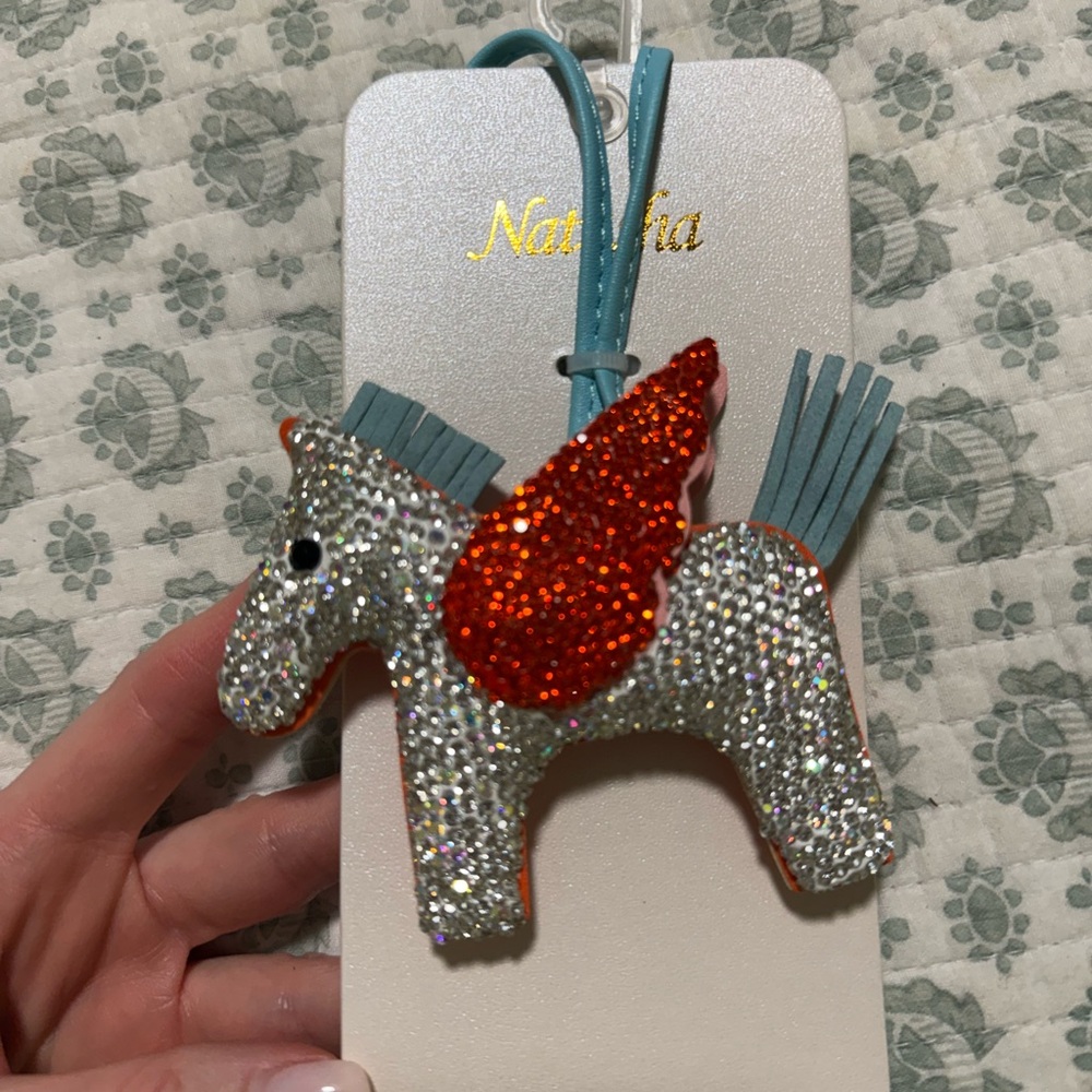 NWT Natasha Crystal Pony Horse Bag Charm with Sequins - Picture 5 of 5